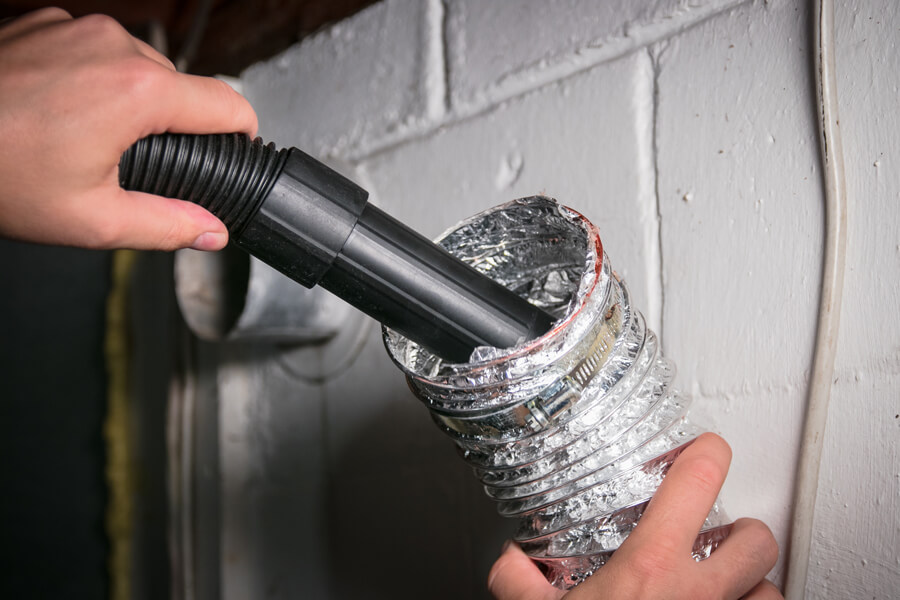 Vacuuming dryer vent