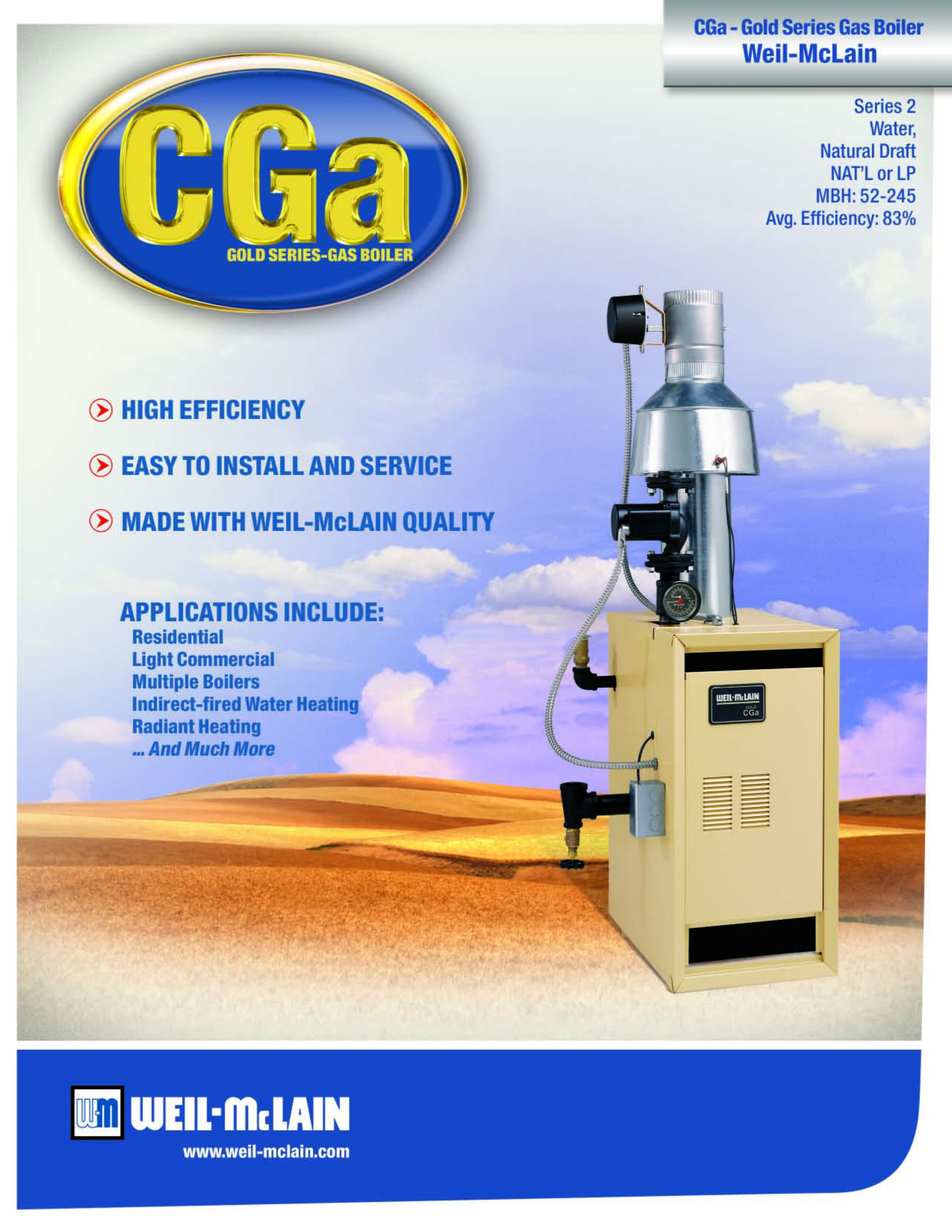 Weil-McLain CGa Gold Series Gas Boiler Brochure